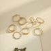 New Hollow Knot Joint Minimalist Letters Inlaid With Diamond Heart 8-piece Set Of Ring Rings_ipsvogv.com