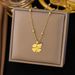 Titanium Steel Clover Necklace For Women With Diamond Cutouts, High-end Design, Light Luxury, Niche 2023_ipsvogv.com