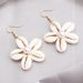 Summer Hand-woven Shell Flower Pendant Earrings Personalized Ancient Town Style Beach Earrings Women_ipsvogv.com