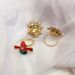 Chinese Beijing Opera Face Mask Female Ethnic Style Red Crystal Pearl Index Finger Ring, Korean Internet Celebrity_ipsvogv.com