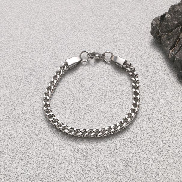 Fashion Thick Chain Titanium Steel Four-Sided Geometric Reversible Square Three-Dimensional Bracelet For Men And Women_ipsvogv.com