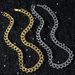 Men's 12mm smooth peach heart Cuban splicing chain street hip-hop style heart-shaped necklace_ipsvogv.com