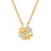 【 】 Women's New Necklace, Two Piece To Heart Opening Four Leaf Flower Full Diamond Versatile Clavicle Chain, Titanium_ipsvogv.com