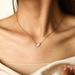 Gold Plated Zircon Clavicle Necklace For Women - Elegant Stainless Steel Chain With Micro Inlaid Stones_ipsvogv.com