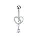 Women's Jewelry Pearl Heart Shaped Snake Cross Pink Zircon Belly Button Ring Stainless Steel Zircon Belly Button Nail_ipsvogv.com