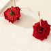 Unisex Big Red Bright Rose Hoop Ear Clip Earrings Exquisite Elegant Gentle Holiday Daily Travel Tassel_ipsvogv.com