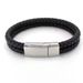 Men's DIY Engraved Leather Fashionable Bold Father's Day Stainless Steel Woven Bracelet Jewelry_ipsvogv.com