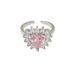 Internet Famous French Light Luxury Pink Diamond Heart-shaped Zircon Open Ring For Women, With A Sense Of Luxury,_ipsvogv.com