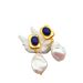 French Klein Blue Stone Marbelle Baroque Pearl Silver Needle Earrings High Grade Female_ipsvogv.com