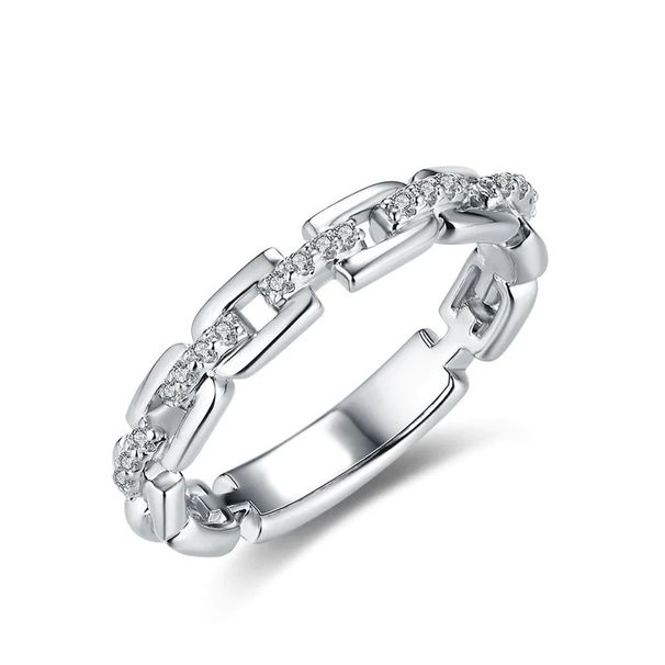 Cao Shi's Buckle Design: Women's Micro Inlaid Zircon Fashion Ring For Daily Matching, Simple Style_ipsvogv.com