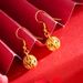 China-Chic Sandstorm Gold Lasting For A Long Time Embroidered Ball Earhook Female Small People Luxury Earrings_ipsvogv.com