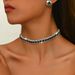 Women’s Jewelry Set Fashion Hot Sale Square Rhinestone Necklace Earrings Women's Wedding Party Jewelry Bride Two Piece Set_ipsvogv.com