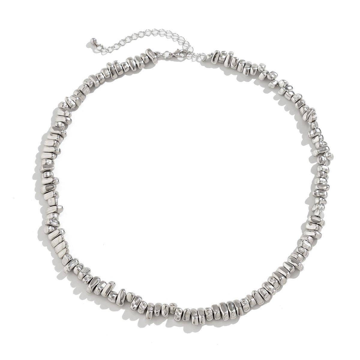 Vintage Irregular CCB Beads Choker Necklace for Men Punk Silver Color Collarbone Chain Hip Hop Party Jewelry Gift_ipsvogv.com