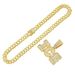 Hip hop splicing square cool letter Cuban necklace pendant trendy alloy full diamond collarbone chain_ipsvogv.com