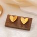 Women’s Jewelry Set Fashion Simple And High End Gold Plated Three Dimensional Heart Shaped Smooth Two Sided Earrings Simple Earrings_ipsvogv.com