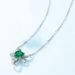 brilliant Shining Colored Gemstone Necklace Female S925 Silver Inlaid Cultivated Emerald Clavicle Chain Sweater Chain_ipsvogv.com