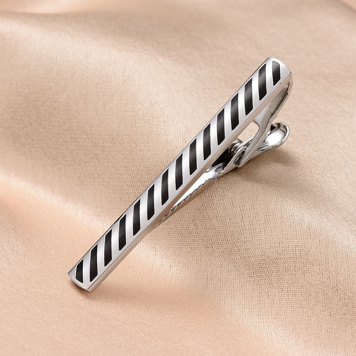 Men's Business Tie Clip Set Creative Zebra Stripes Tie Clip Classic Black And White Color Suit Accessories_ipsvogv.com