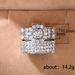 Cao Shi Ring Fashion Women's Engagement Set Ring Zircon Micro Inlaid Platinum Jewelry_ipsvogv.com