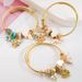 DIY Panjiaduola Stainless Steel Beaded Fashion Love Set Diamond Pendant Adjustable Opening Bracelet_ipsvogv.com
