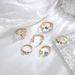 Turquoise Moon Arrow Triangle Hollow Open 6-piece Set New Ring_ipsvogv.com