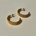 Unisex Fashionable Niche Electroplated Titanium Steel Three Layer Twisted Super Bright C Earrings_ipsvogv.com