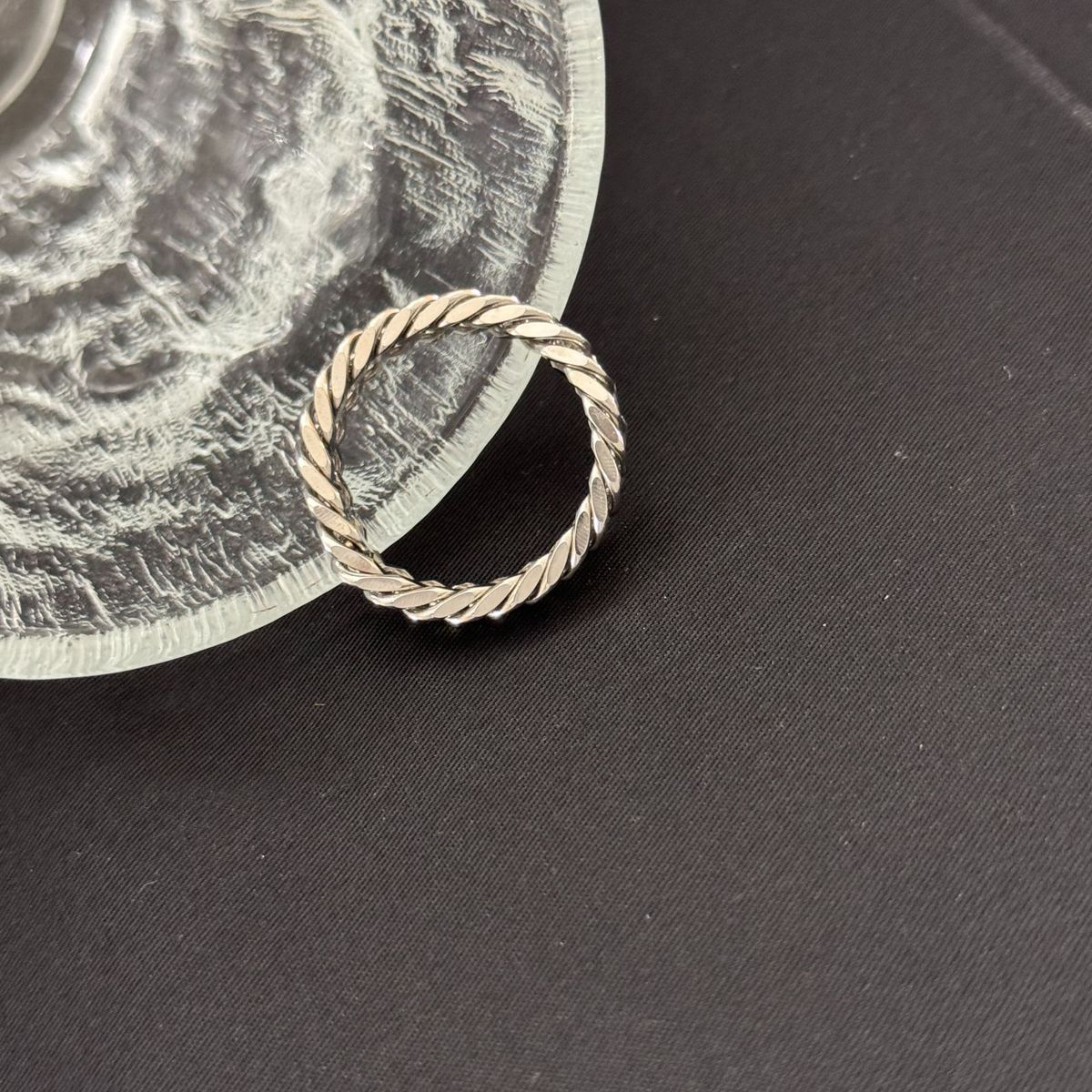 Stainless Double Woven Cuban Chain Steel Color, Simple And Fashionable Trendy Ring, Multiple Sizes_ipsvogv.com