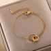 Roman Double Ring Titanium Steel Necklace, Women's Full Diamond Collarbone Chain, Fashionable, Versatile, High-end And_ipsvogv.com