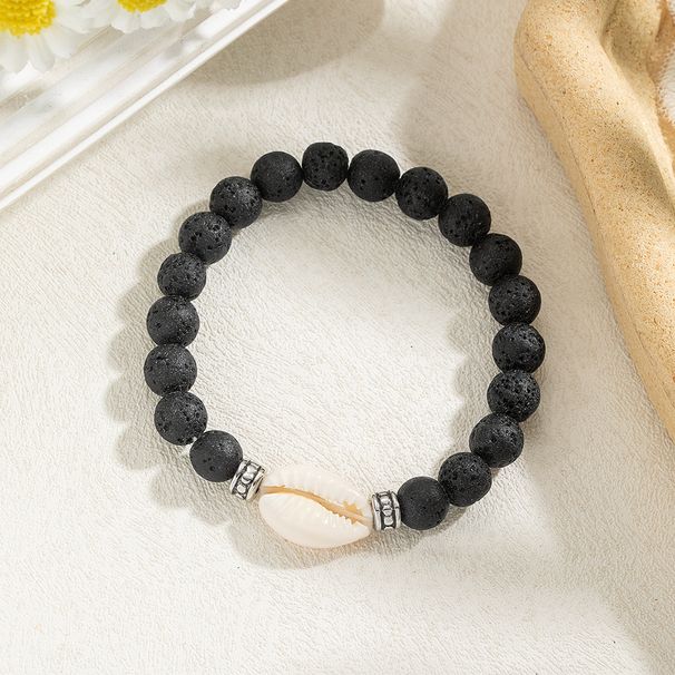 Fashion Ocean Style CCB Shell Natural Stone Handmade Beaded Elastic Men's Bracelet_ipsvogv.com