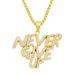 New hip-hop full diamond splicing three-layer letter necklace accessories trendy men's fashion pendant_ipsvogv.com