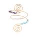 Tribal Style Stone Chain Ring Beaded Spiral Line Jewelry Open Arm Bracelet_ipsvogv.com