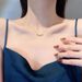Gold Round Bead Pendant Necklace For Women With A High-end Feel, Collarbone Chain Light Luxury And Niche Design, New_ipsvogv.com