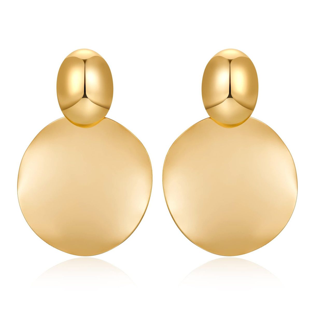 Earrings Light Luxury Large Disc Hanging Earrings Fashionable Temperament Round Hammered Earrings_ipsvogv.com