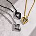 Men's Jewelry Stainless Steel Geometric Oval Rectangular Diamond Pendant Simple Hip Hop Necklace Jewelry_ipsvogv.com
