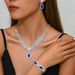 Women’s Jewelry Set Fashion Temperament Luxury Sapphire Necklace Earrings Bracelet Four Piece Set Women's Jewelry Wedding Dress_ipsvogv.com
