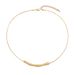 Geometric style minimalist women's long necklace, niche pleated metal line design, high-end clavicle chain_ipsvogv.com