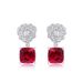 S925 silver inlaid cultivated ruby earrings simulated rose flower earrings fashionable light luxury_ipsvogv.com