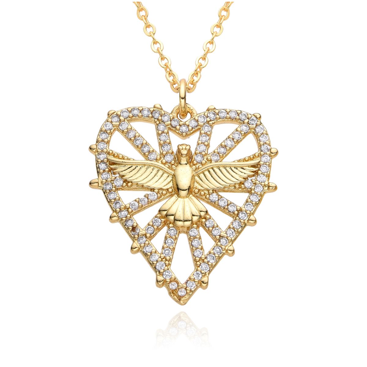 Simple Zircon Micro Inlaid Heart Shaped Pendant Necklace Female INS Niche Light Luxury Temperament All Match Love Clavicle Chain_ipsvogv.com