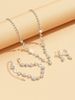 Women’s Jewelry Set Fashion Jewelry Set Necklace Earrings Bracelet Three Piece Rose Gold_ipsvogv.com