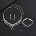 Fashion Bridal Wedding Dress Accessories Jewelry Earrings Necklace Bracelet Set_ipsvogv.com