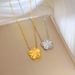 【 Full Body Titanium Steel 】 Stereoscopic Flowers, Personalized And Minimalist, Genuine Gold Necklace In The Stove,_ipsvogv.com