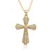 Hot Selling Retro Inlaid Rhinestone Cross Pendant Necklace Creative Ladies Fashion Pendant Clavicle Chain_ipsvogv.com