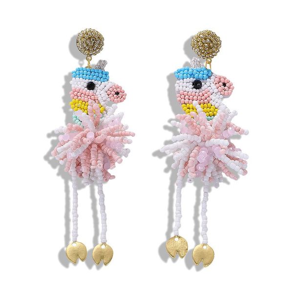 Creative animal series earrings Personalized handmade rice beads cute earrings Ladies daily wear_ipsvogv.com