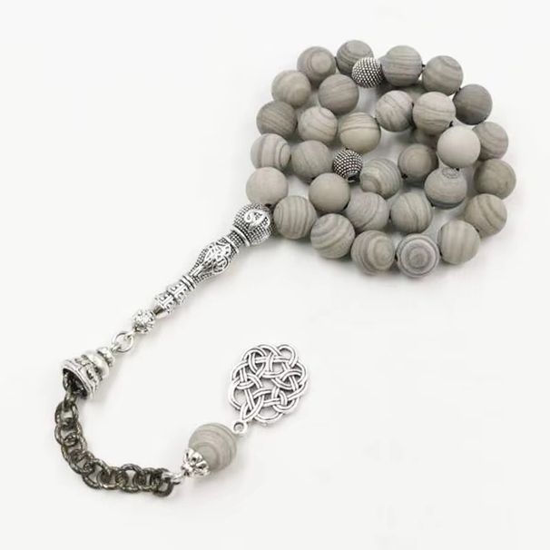 Muslim Prayer Beads New Wood Grain Stone 10mm Natural Stone 33 Rice Beads Bracelet Daily Worship TASBIH_ipsvogv.com