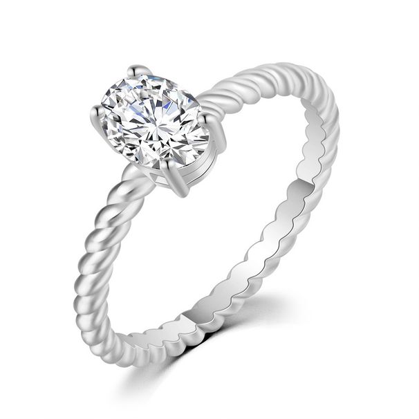 Simple single diamond ring female classic all match geometric zircon ring_ipsvogv.com