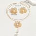 Women's necklace earring set versatile flower inlaid pearl design niche long collarbone chain_ipsvogv.com