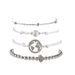 Trendy And Personalized Map Protein Stone Bead Chain Bracelet Set Of Four Accessories_ipsvogv.com