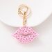 European And American Style New Lip Spray Paint Car Keychain Pendant Metal Inlaid Diamond Bag Pendant_ipsvogv.com