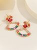 Hot Selling Elegant Temperament, Sweet Beauty, High-end Feeling, Evening Accessories, Long Rainbow Zircon Earrings_ipsvogv.com