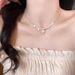 French Pearl Zircon Broken Silver Necklace For Women, Light Luxury, Niche High-end Design, 2024 New Jewelry Gift_ipsvogv.com