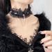 Dark Style Gothic Girl Angel Wings Lace Women Rivet Niche Lolita Necklace Cross Choker_ipsvogv.com